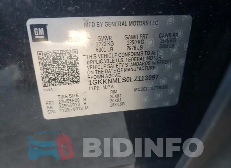 1GKKNMLS0LZ113997 Photo# 13