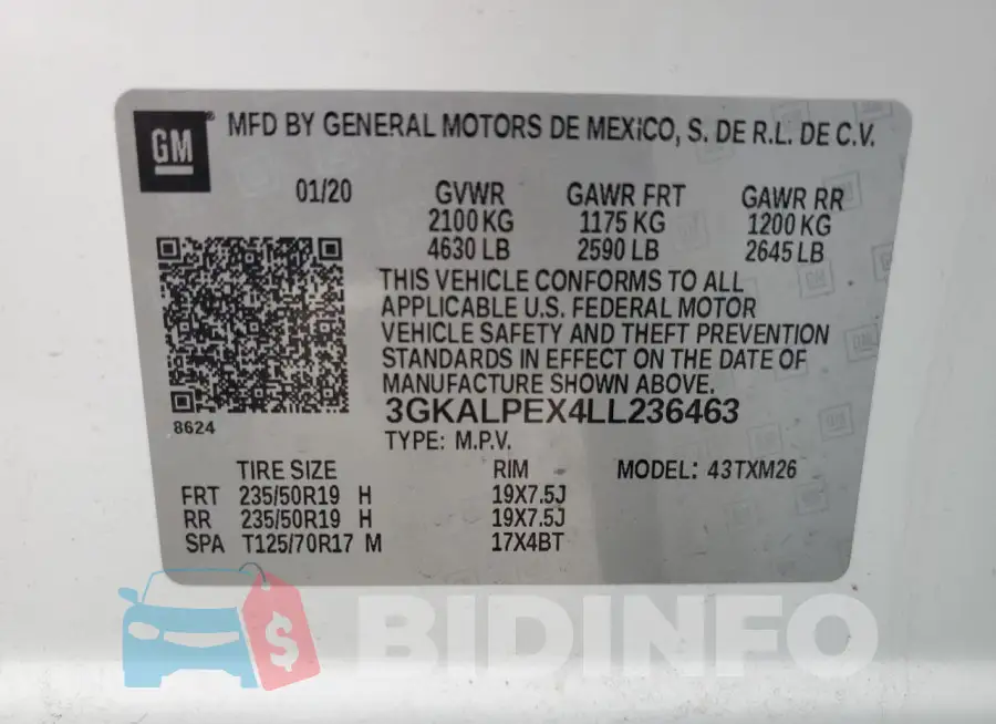3GKALPEX4LL236463 Photo# 12