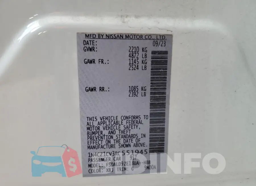 1N4CZ1CV3RC551945 Photo# 12