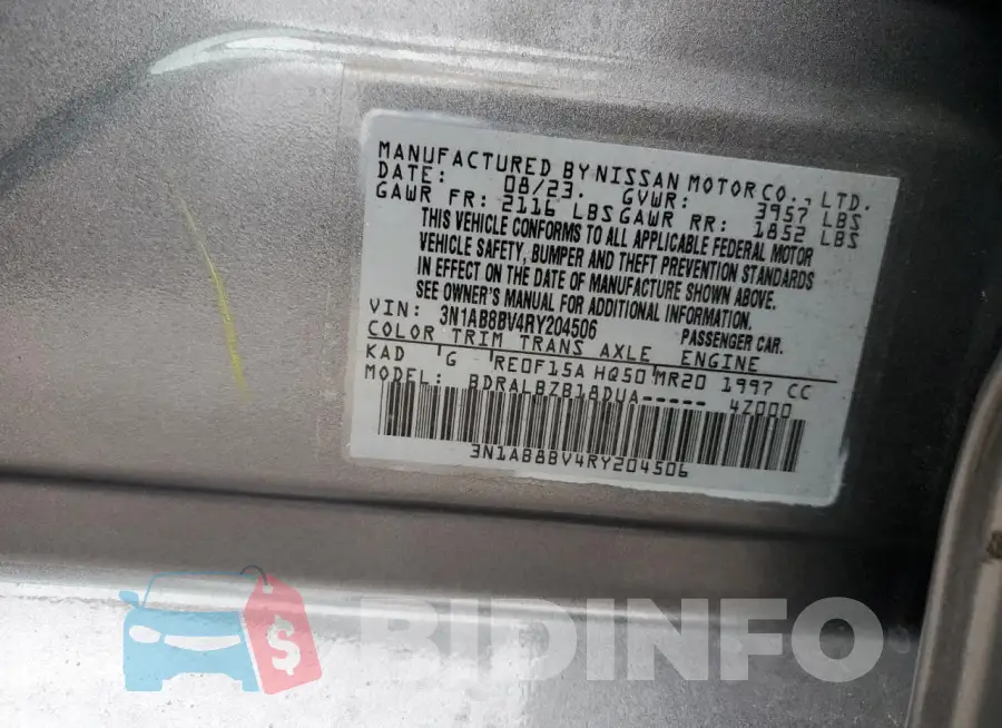 3N1AB8BV4RY204506 Photo# 12