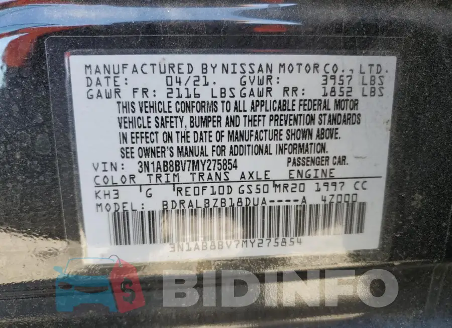 3N1AB8BV7MY275854 Photo# 12