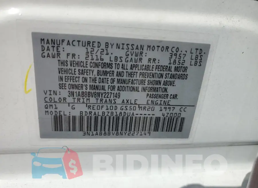 3N1AB8BV8NY227149 Photo# 13