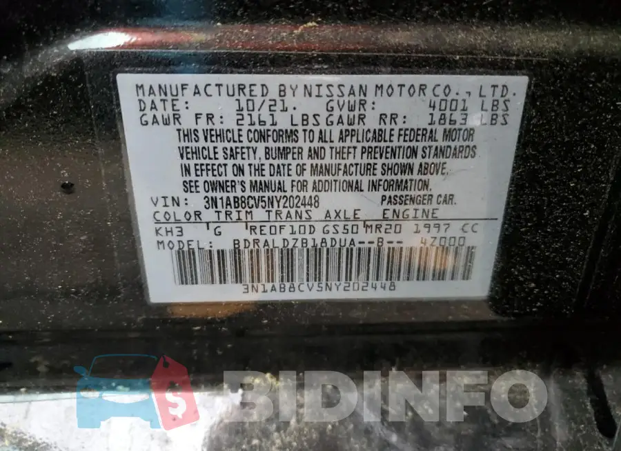 3N1AB8CV5NY202448 Photo# 12