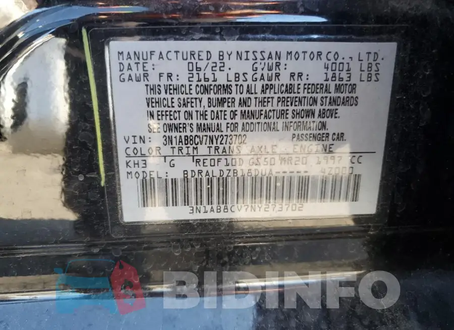 3N1AB8CV7NY273702 Photo# 12
