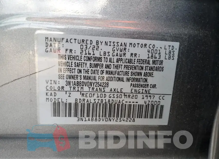 3N1AB8DV0NY254228 Photo# 12