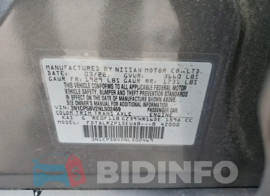 3N1CP5BV2NL502469 Photo# 12
