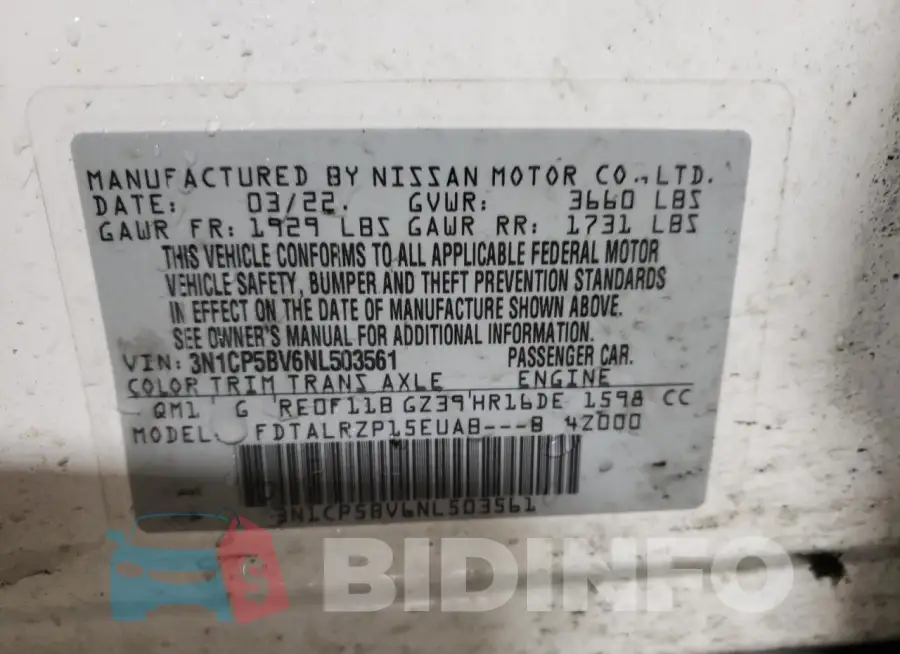 3N1CP5BV6NL503561 Photo# 12