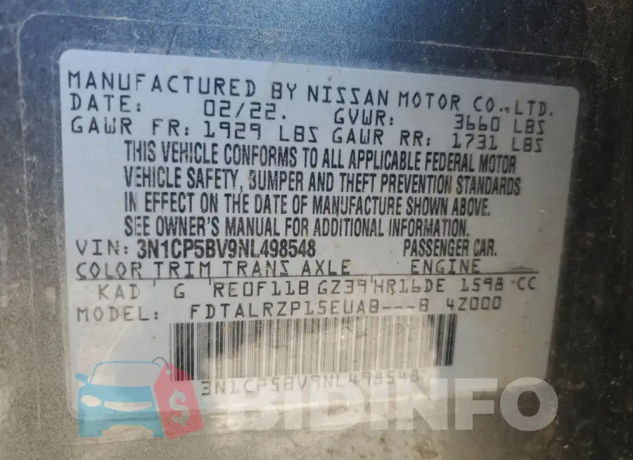 3N1CP5BV9NL498548 Photo# 12