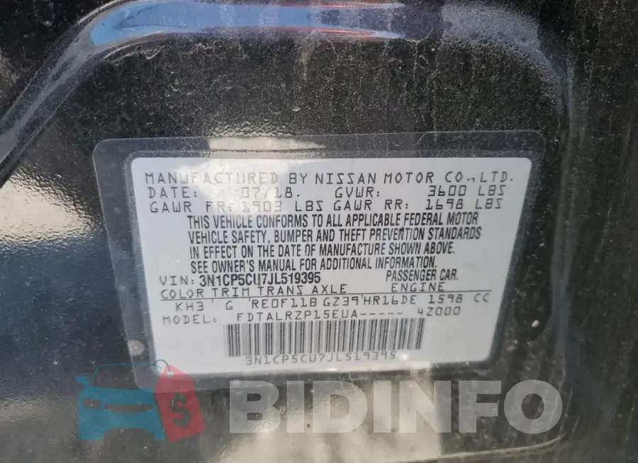 3N1CP5CU7JL519395 Photo# 13