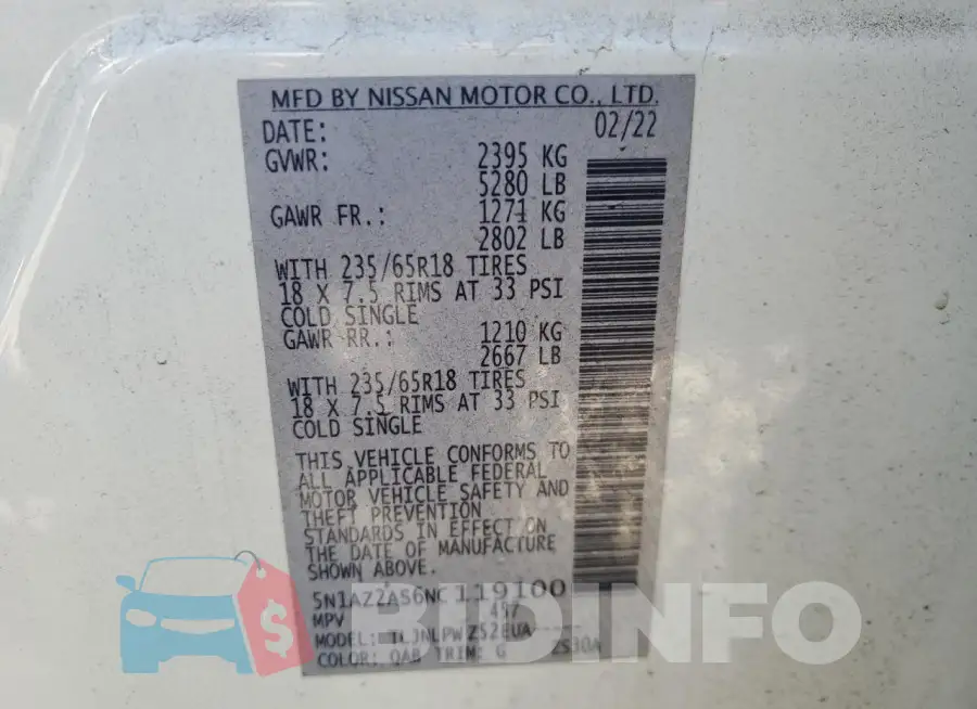 5N1AZ2AS6NC119100 Photo# 13