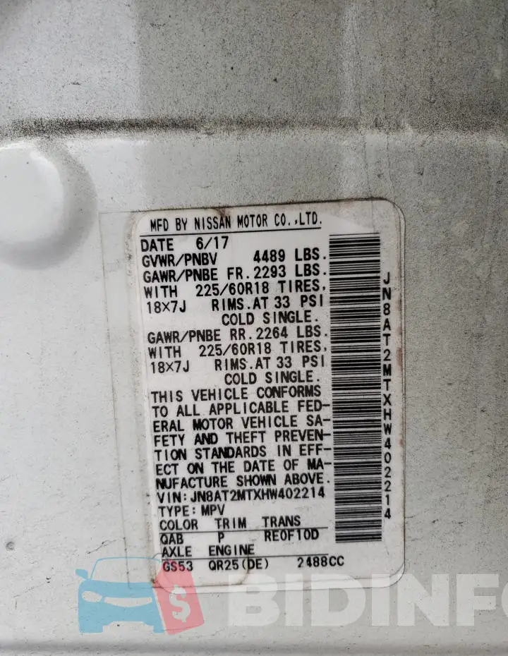 JN8AT2MTXHW402214 Photo# 13