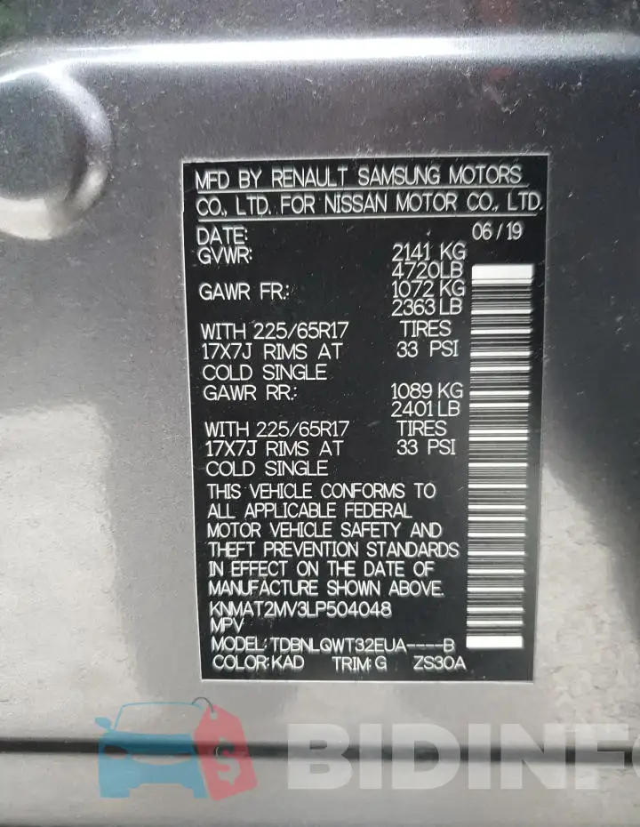 KNMAT2MV3LP504048 Photo# 14