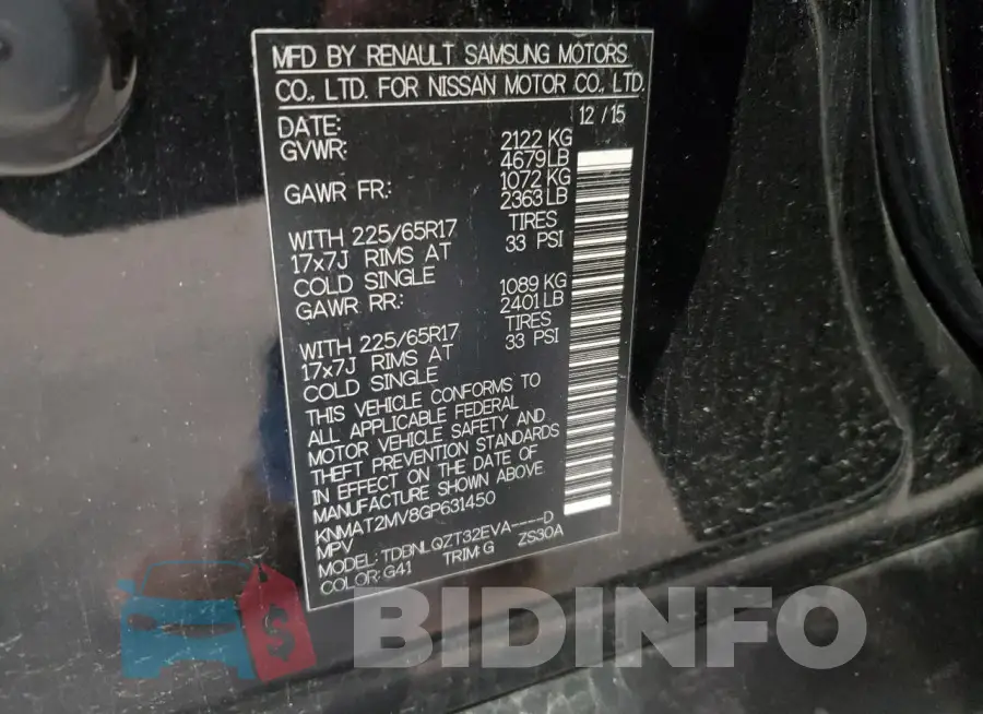 KNMAT2MV8GP631450 Photo# 13