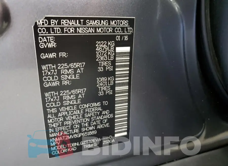 KNMAT2MV8GP651889 Photo# 13