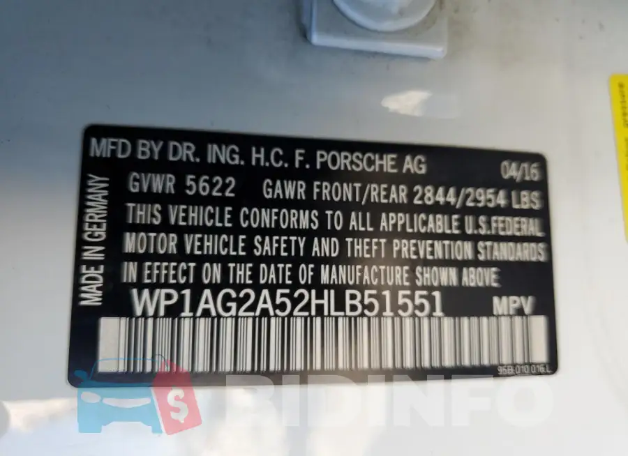 WP1AG2A52HLB51551 Photo# 13