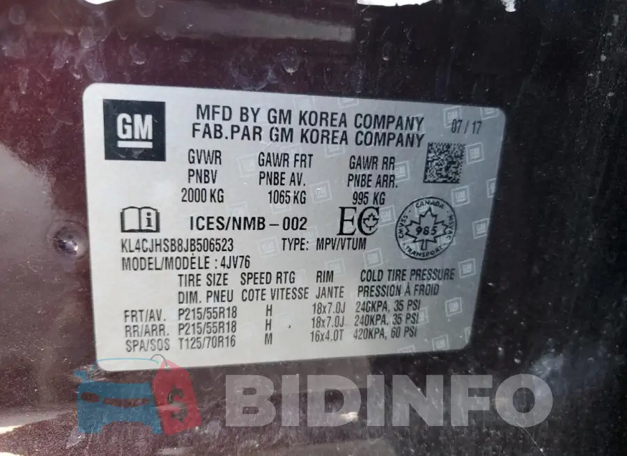KL4CJHSB8JB506523 Photo# 13