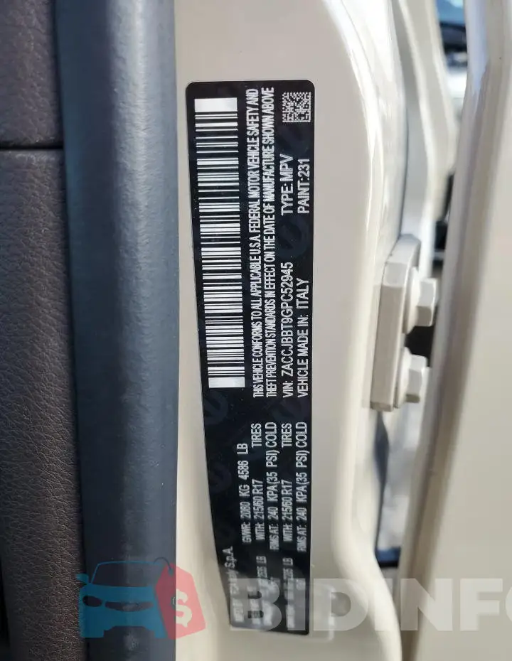 ZACCJBBT9GPC52945 Photo# 14