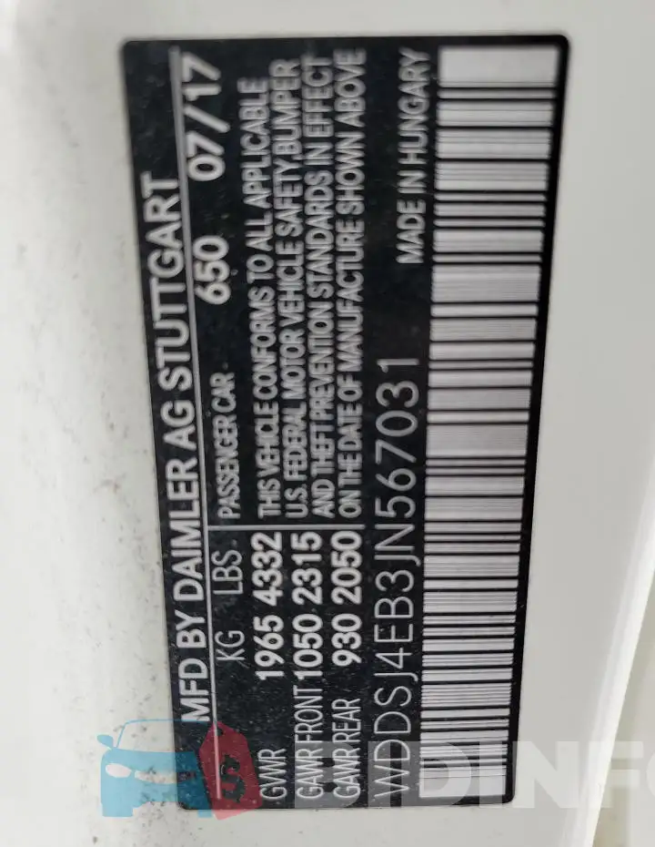 WDDSJ4EB3JN567031 Photo# 13