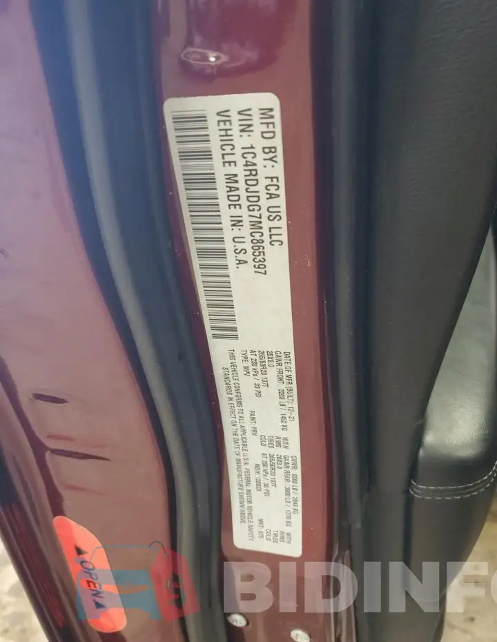 1C4RDJDG7MC865397 Photo# 13