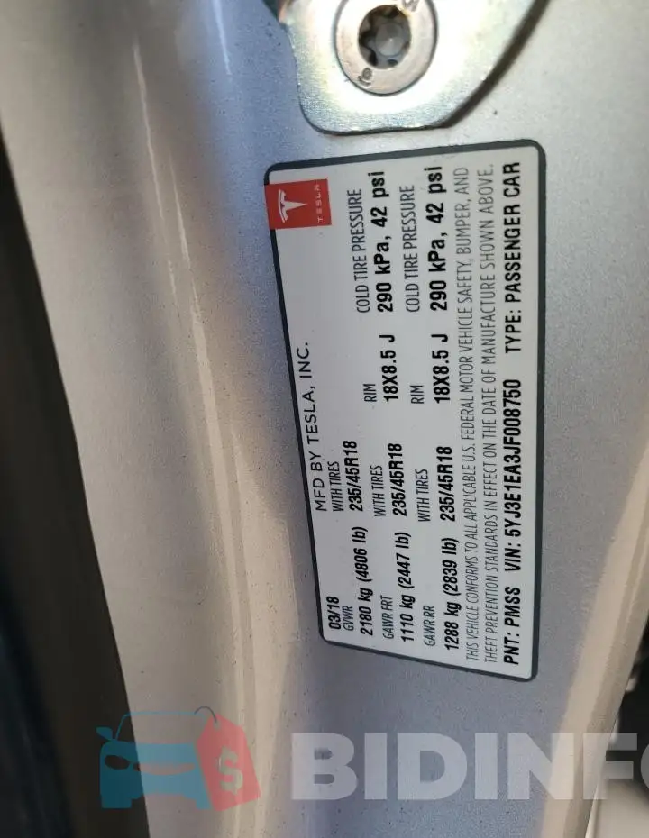 5YJ3E1EA3JF008750 Photo# 13