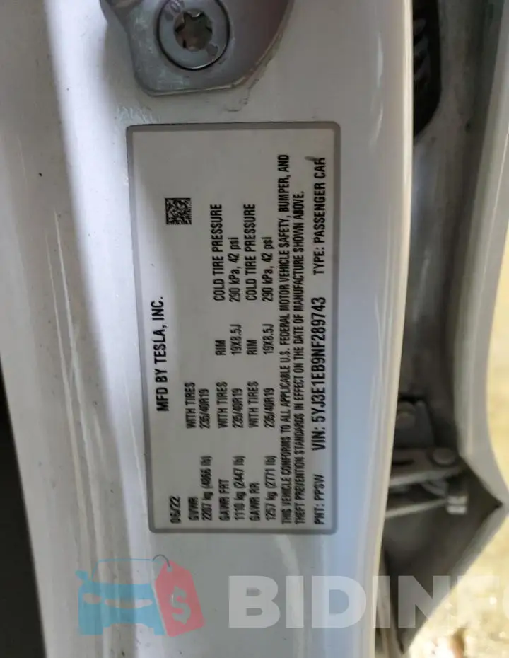 5YJ3E1EB9NF289743 Photo# 12
