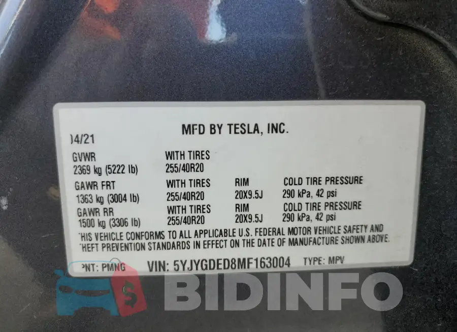 5YJYGDED8MF163004 Photo# 14