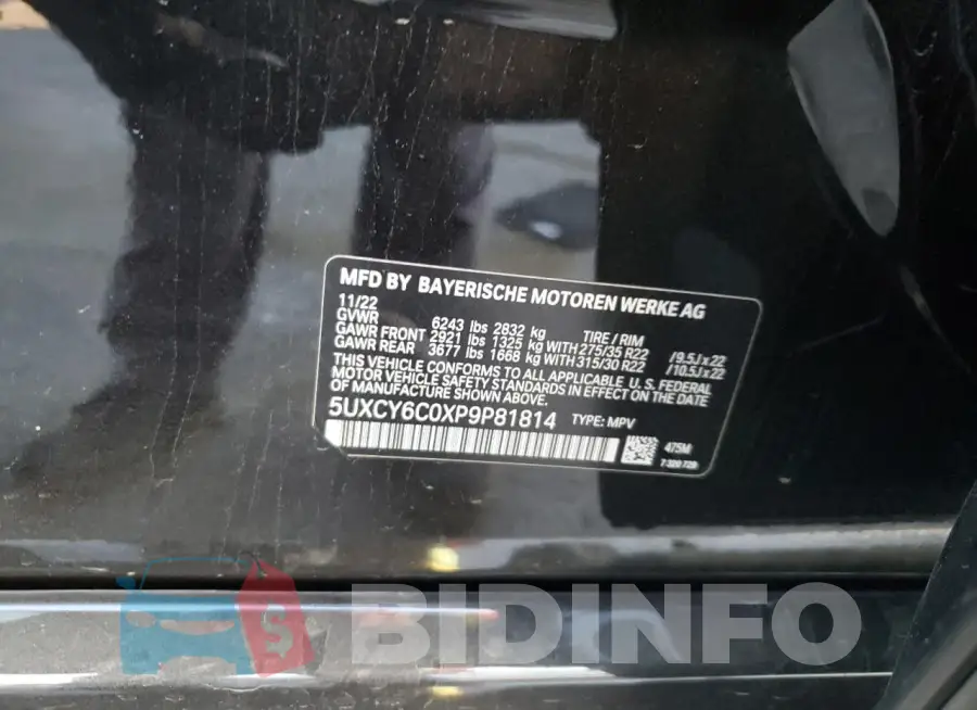 5UXCY6C0XP9P81814 Photo# 13