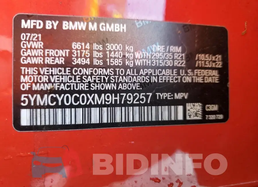 5YMCY0C0XM9H79257 Photo# 13