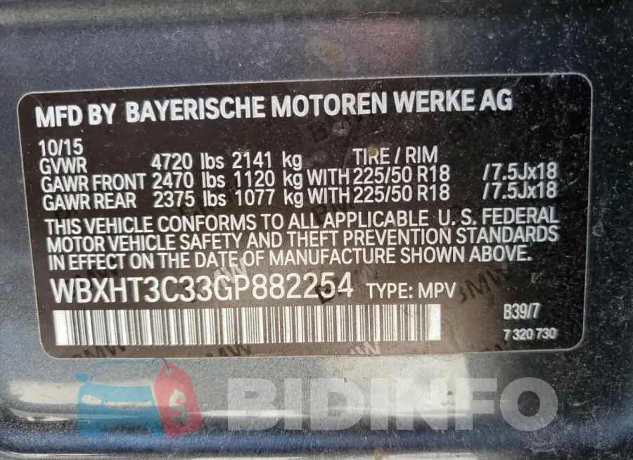 WBXHT3C33GP882254 Photo# 13