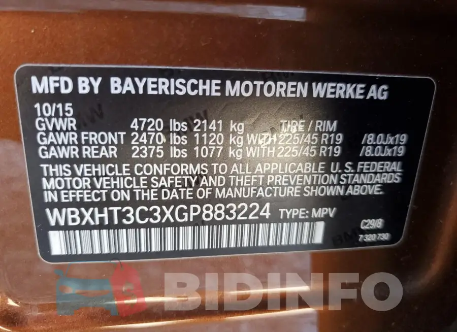 WBXHT3C3XGP883224 Photo# 13