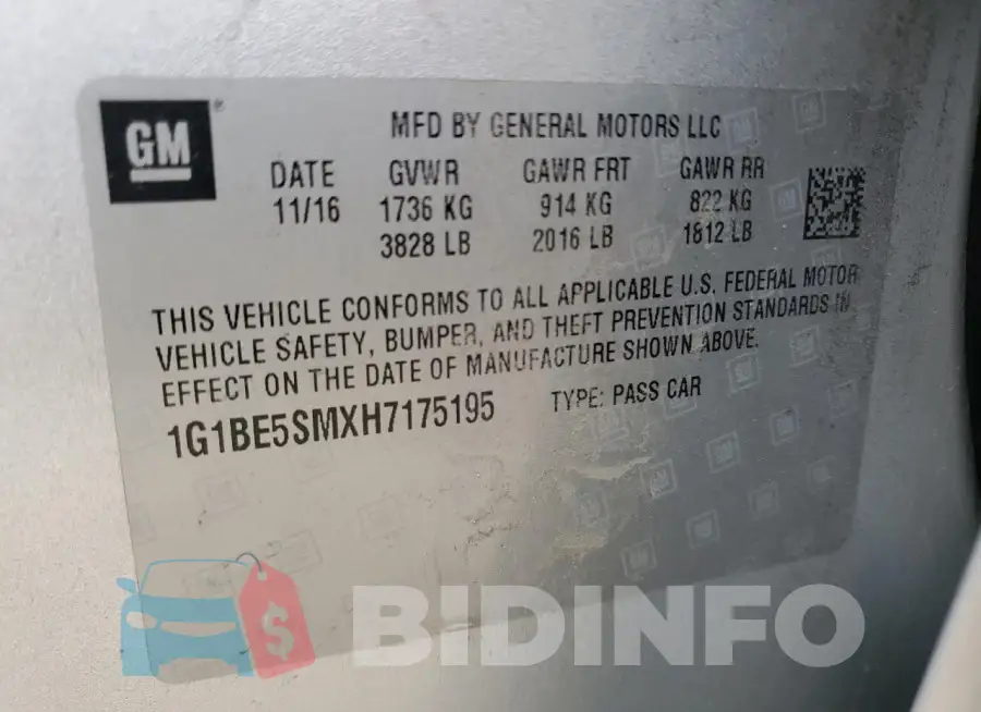 1G1BE5SMXH7175195 Photo# 12