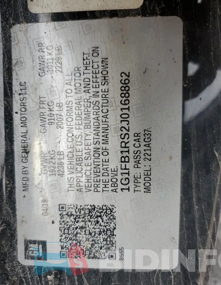 1G1FB1RS2J0168862 Photo# 13