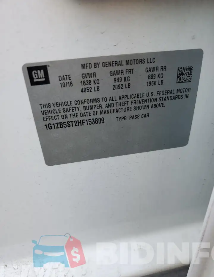 1G1ZB5ST2HF153809 Photo# 12