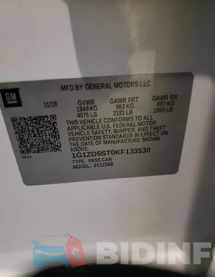 1G1ZD5ST0KF133530 Photo# 12