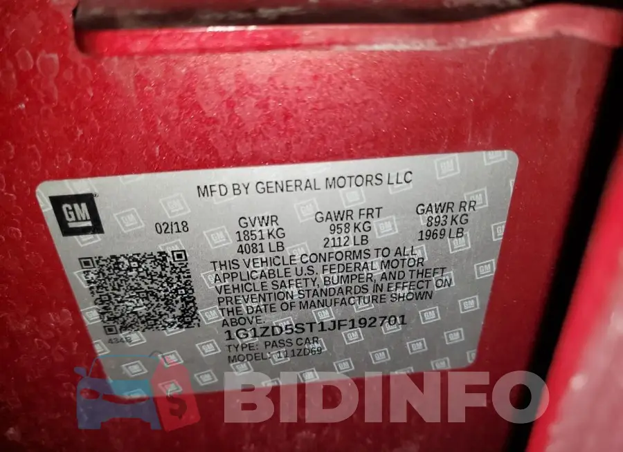 1G1ZD5ST1JF192701 Photo# 12