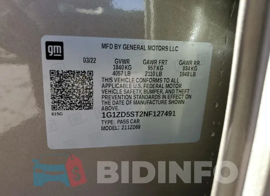 1G1ZD5ST2NF127491 Photo# 12