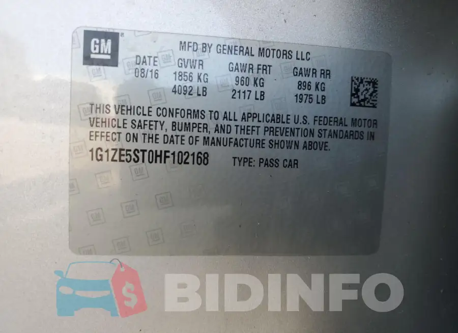 1G1ZE5ST0HF102168 Photo# 12