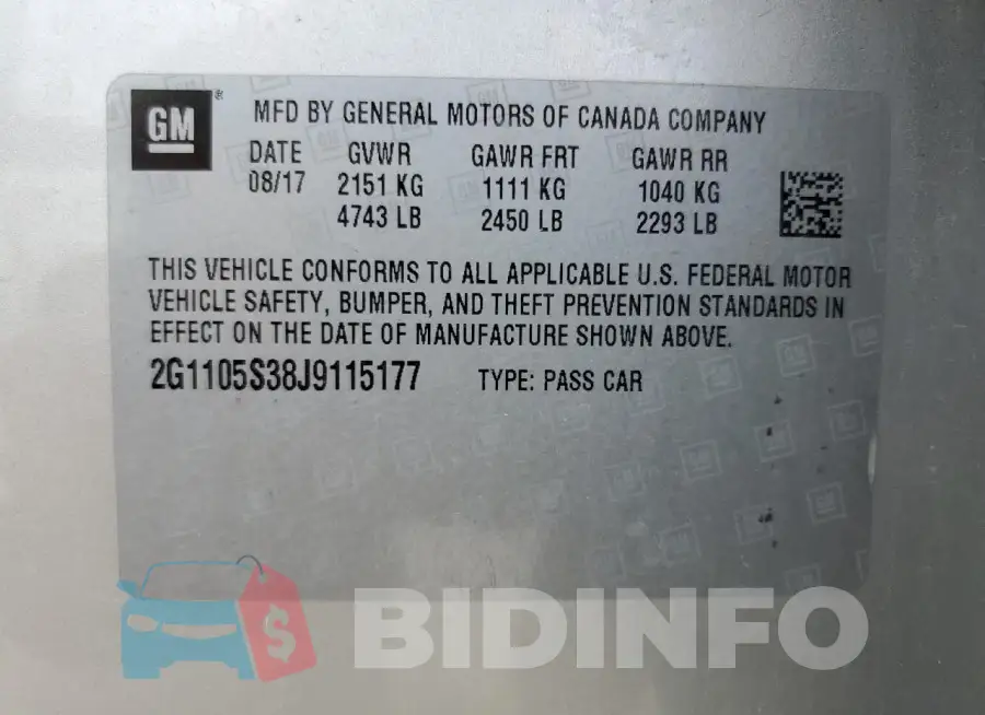 2G1105S38J9115177 Photo# 13