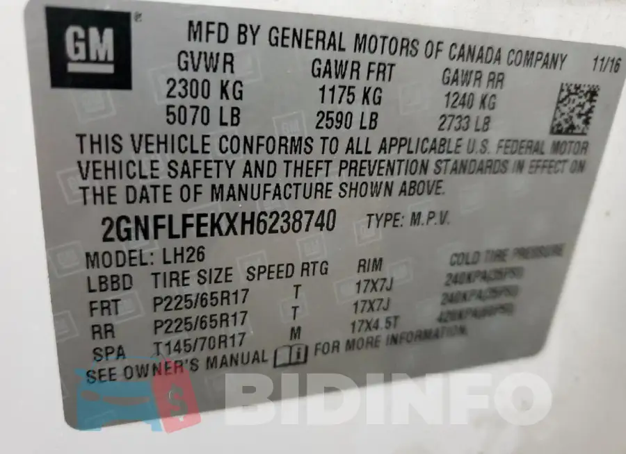 2GNFLFEKXH6238740 Photo# 13