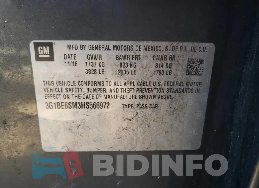 3G1BE6SM3HS566972 Photo# 12