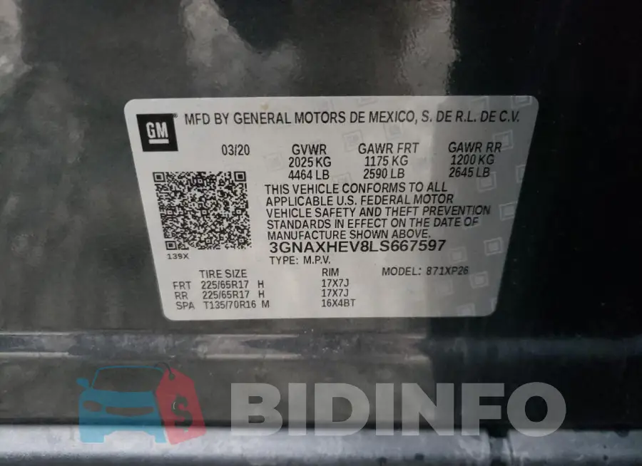 3GNAXHEV8LS667597 Photo# 13