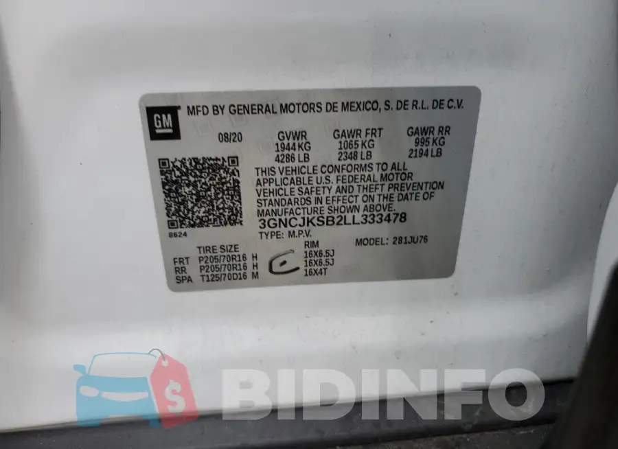 3GNCJKSB2LL333478 Photo# 13