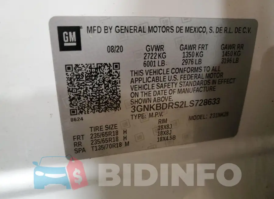 3GNKBDRS2LS728633 Photo# 14