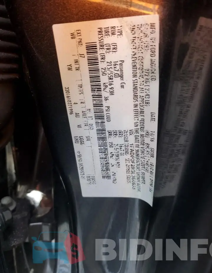 1FADP3F28GL396653 Photo# 12