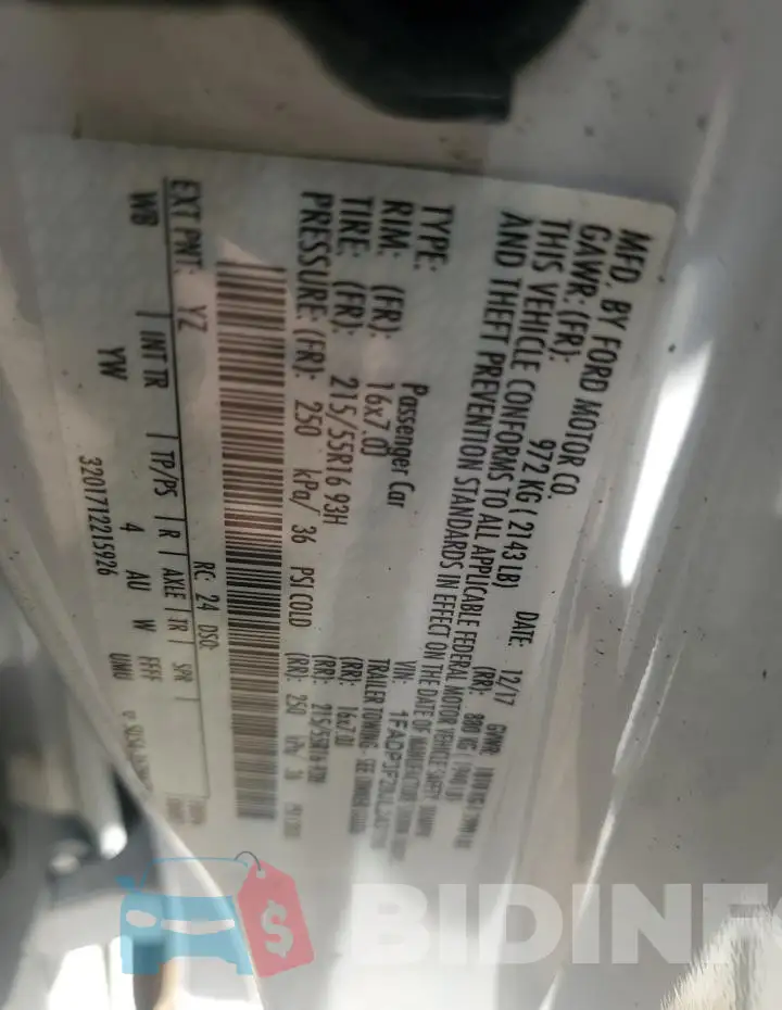 1FADP3F29JL243190 Photo# 12