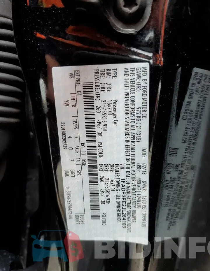1FADP3FE2JL264103 Photo# 12