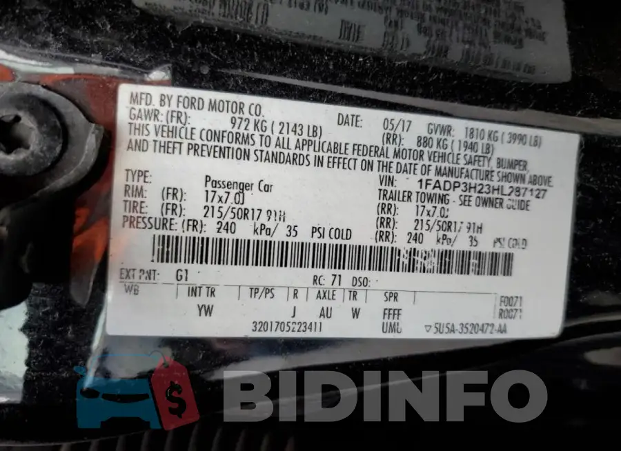 1FADP3H23HL287127 Photo# 12