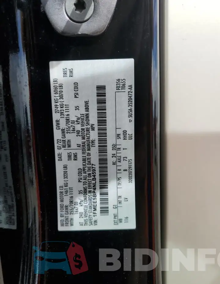 1FMEE5BP4NLB45977 Photo# 14
