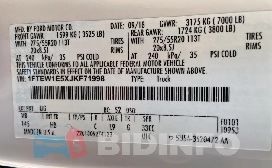 1FTEW1E5XJKF71998 Photo# 10
