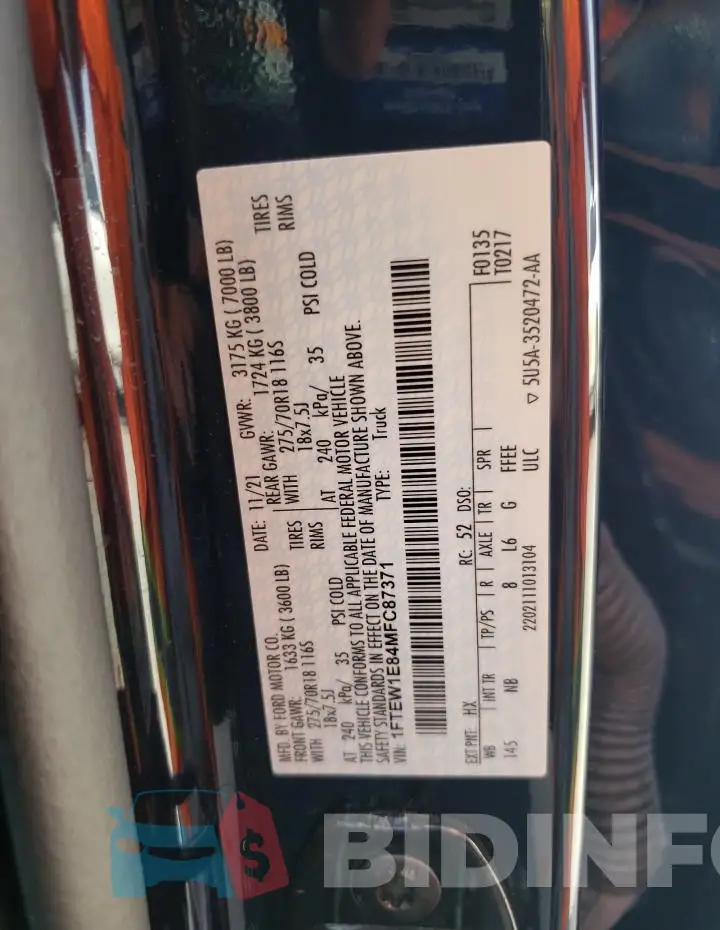 1FTEW1E84MFC87371 Photo# 13